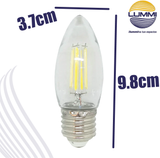 Foco tipo vela LED (VEFILED4E26/BC)