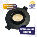 Luminaria LED dirigible de empotrar redonda de 7W  - Negro (1611)