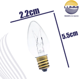 Foco tipo vela base E12 (C7.5)