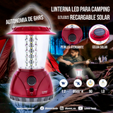 Linterna LED para camping Solar recargable (LTLED2)