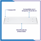 Canaleta para 4 Lámparas T8 de 120 cm (CAN4X18)