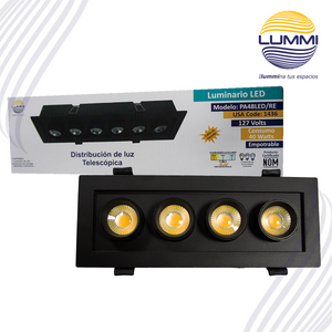 Luminaria LED empotrable con distribución telescópica de 26W (1424)