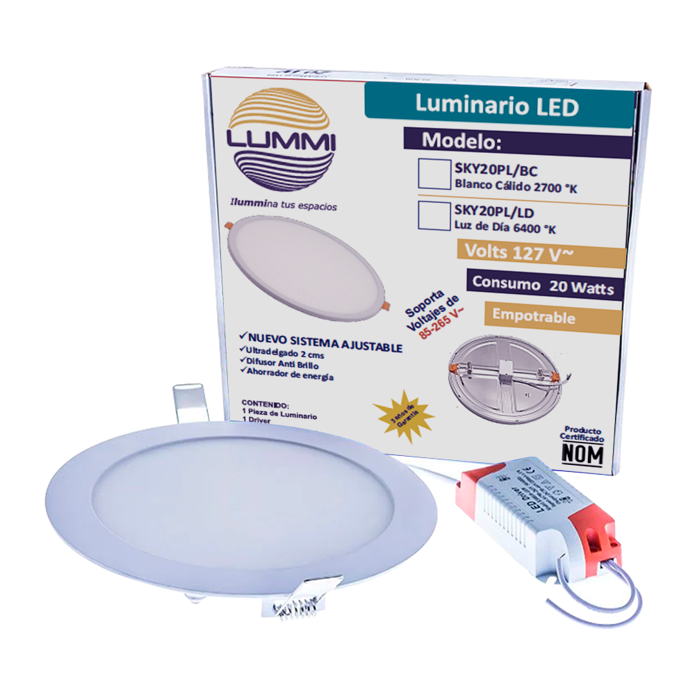 Panel circular LED 20W Empotrable LD  (SKY20PL/LD)