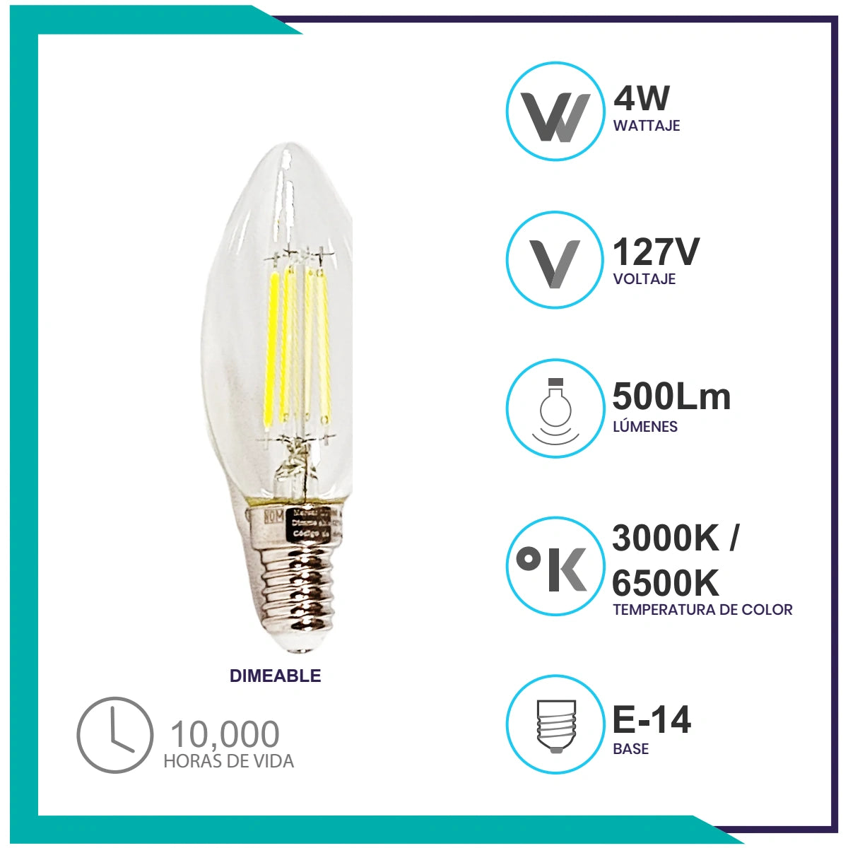 VELA Filamento Dimeable E14 (VEDIM4E14/LD)