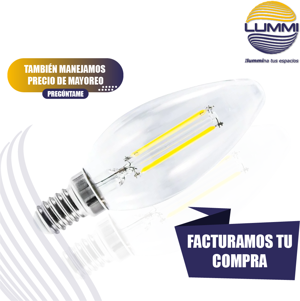 Foco tipo vela filamento LED (VEFILED4E14/LD)