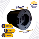 Luminario LED de sobreponer tipo spot de 7W Negro (1702)