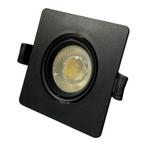 Luminaria LED dirigible de empotrar cuadrada de 7W - Negro (1613)