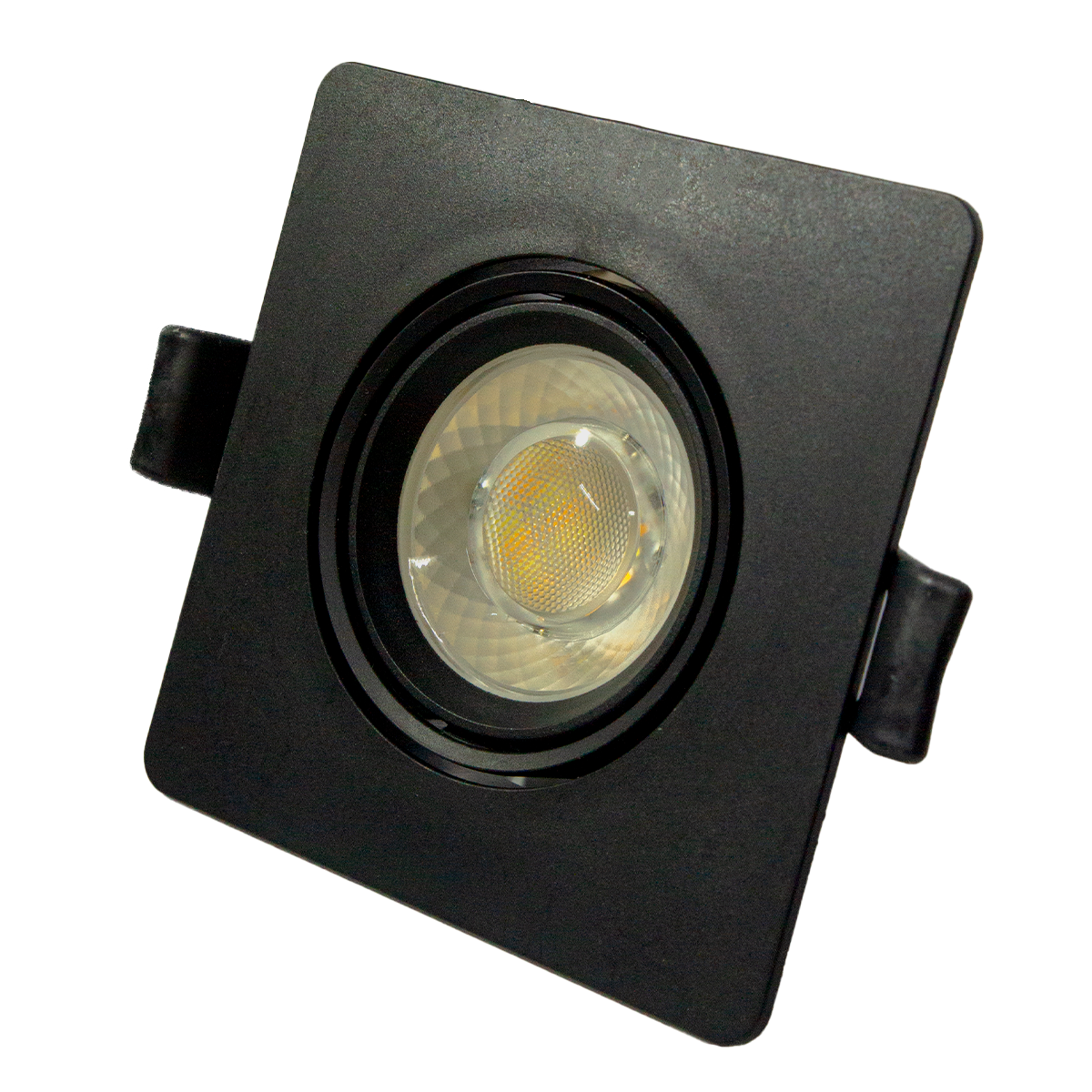 Luminaria LED dirigible de empotrar cuadrada de 7W - Negro (1613)