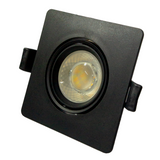 Luminaria LED dirigible de empotrar cuadrada de 7W - Negro (1613)