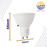 Lámpara LED MR16 GU10 de 7W 3 TONOS DE LUZ con selector integrado (GU10SMD7CCT)