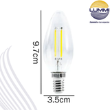Foco tipo vela filamento LED (VEFILED4E14/LD)