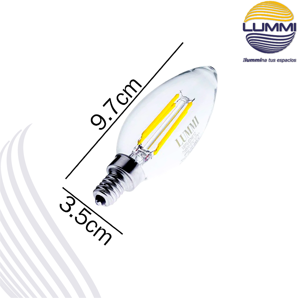 Foco tipo vela filamento LED (VEFILED4E12/BC)