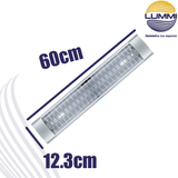 Luminario con rejillas con tira de LEDS (LULED2X9R)