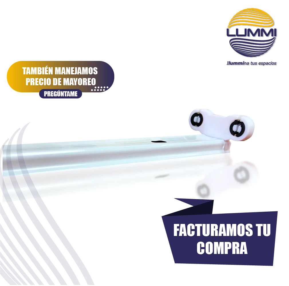 Canaleta para 2 tubos T8 de LED (CAN120T8X2LED/PL)
