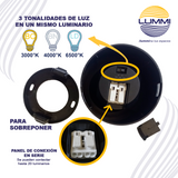 Luminario LED de sobreponer tipo spot de 7W Negro (1702)