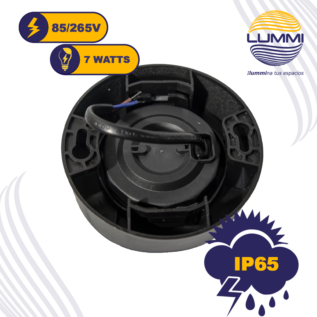 Luminario LED de sobreponer dirigible Negro de 7W (1502)