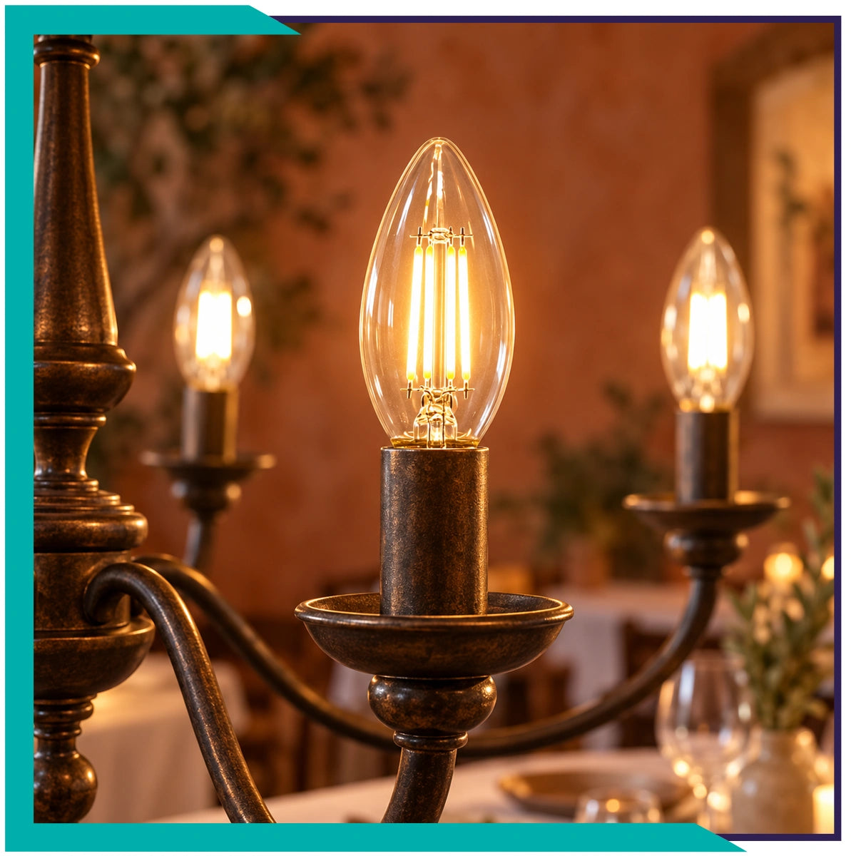 Foco tipo vela filamento LED (VEFILED4E14/BC)