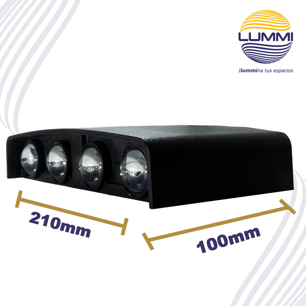 Arbotante de pared de 10W - 8 luces (1374)