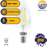Foco tipo vela filamento LED (VEFILED4E14/LD)