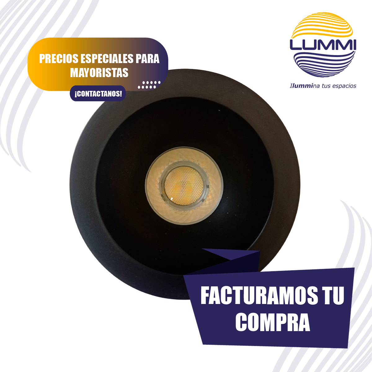 Luminario LED de sobreponer tipo spot de 7W Negro (1702)