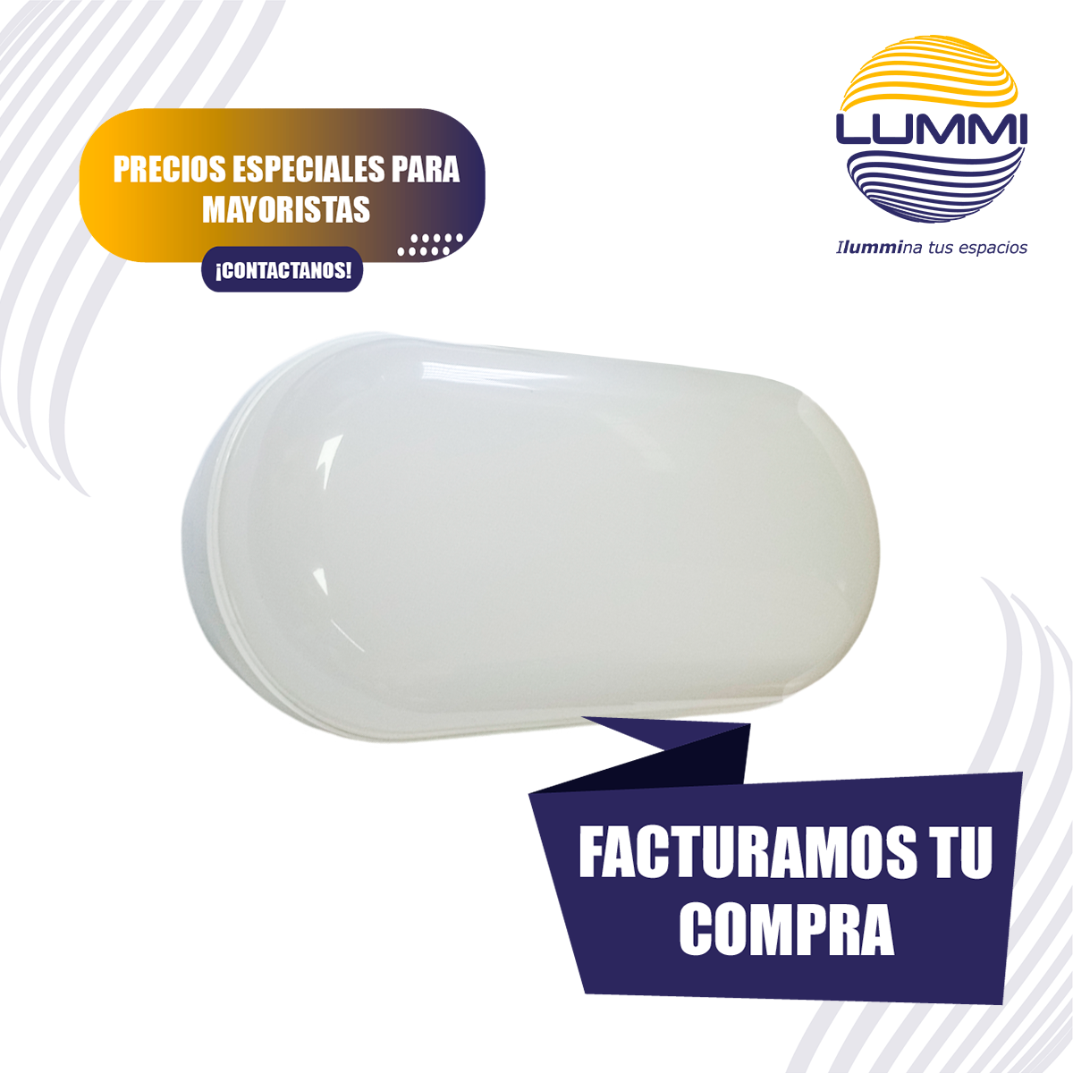ARBOTANTE LED OVALADO BLANCO (AR15LED/BL)