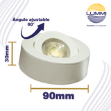Luminario LED de sobreponer dirigible blanco de 7W (1501)