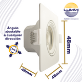 Luminaria LED dirigible de empotrar cuadrada de 7W (1612)