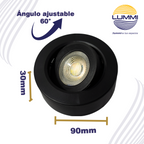Luminario LED de sobreponer dirigible Negro de 7W (1502)