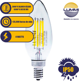 Foco tipo vela filamento LED (VEFILED4E12/LD)