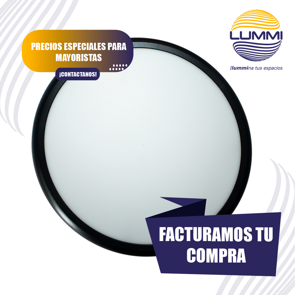Luminaria LED de empotrar o sobreponer 18W NEGRO (EMSMD18/NE)