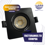 Luminaria LED dirigible de empotrar cuadrada de 7W - Negro (1613)