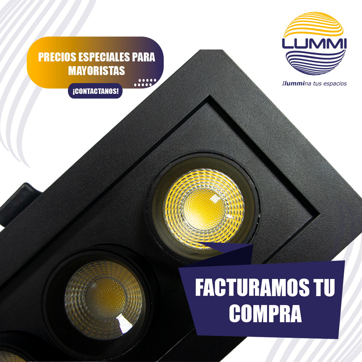 Luminaria LED empotrable con distribución telescópica de 40W (1436)