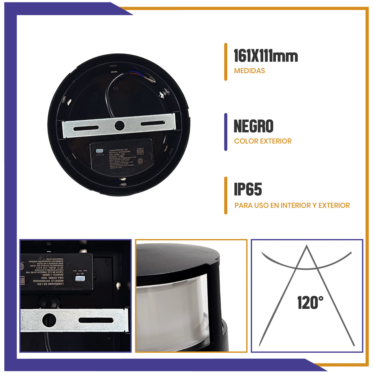 Arbotante de forma circular de 15W (1046)