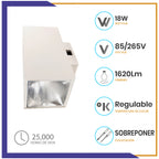Arbotante de forma prisma cuadrado de 18W (1160)