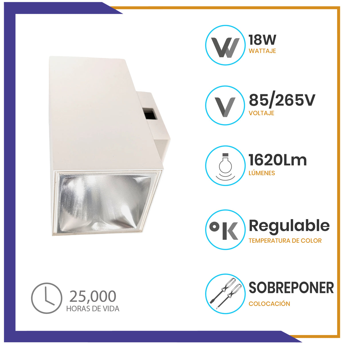 Arbotante de forma prisma cuadrado de 18W (1160)