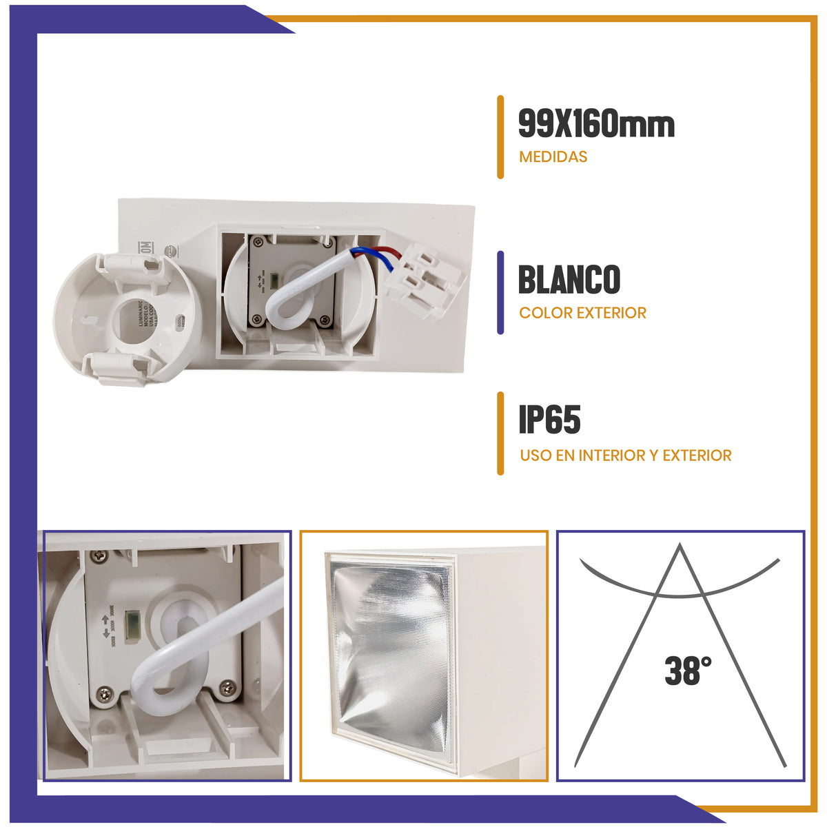 Arbotante de forma prisma cuadrado de 18W (1160)