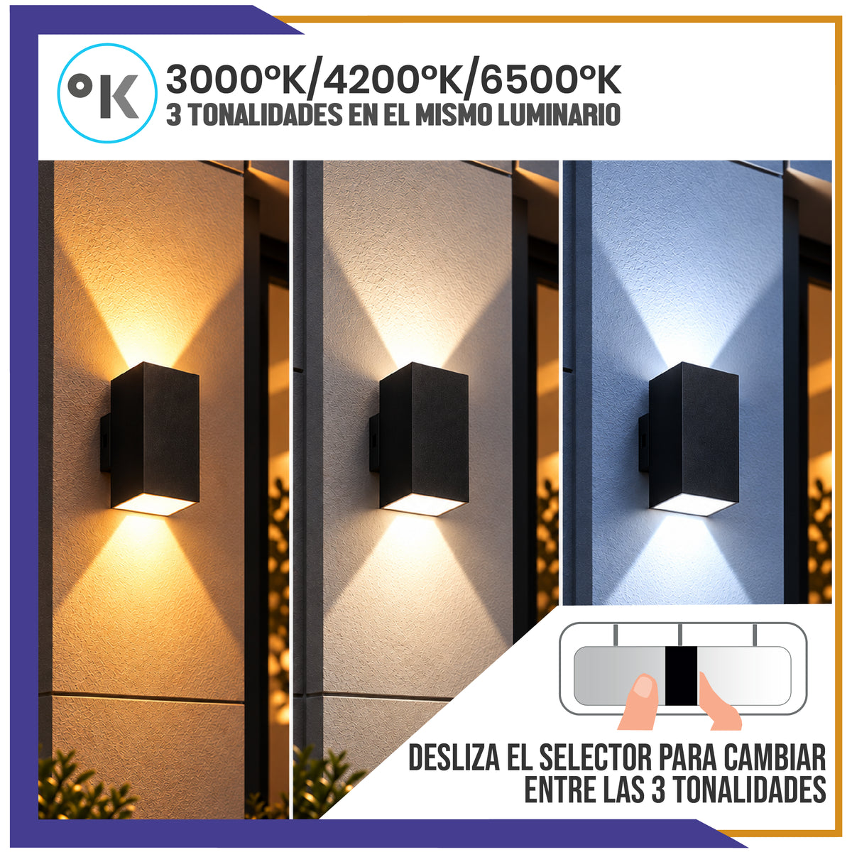 Arbotante de forma prisma cuadrado de 18W (1160)