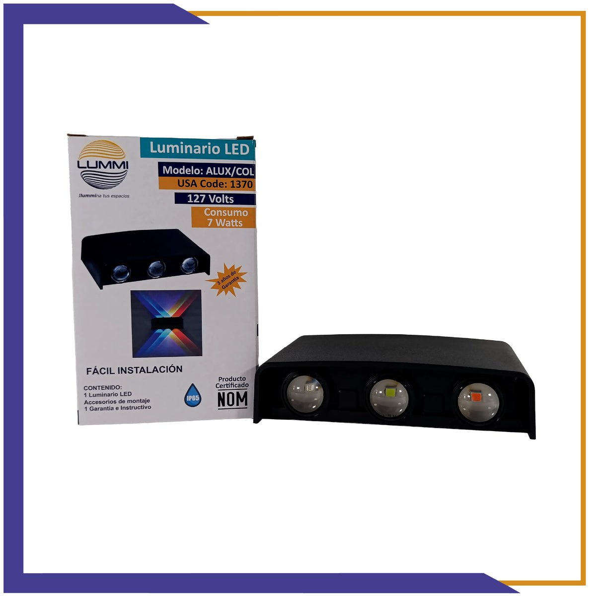 Arbotante de pared de 7W - 6 luces RGB (1370)