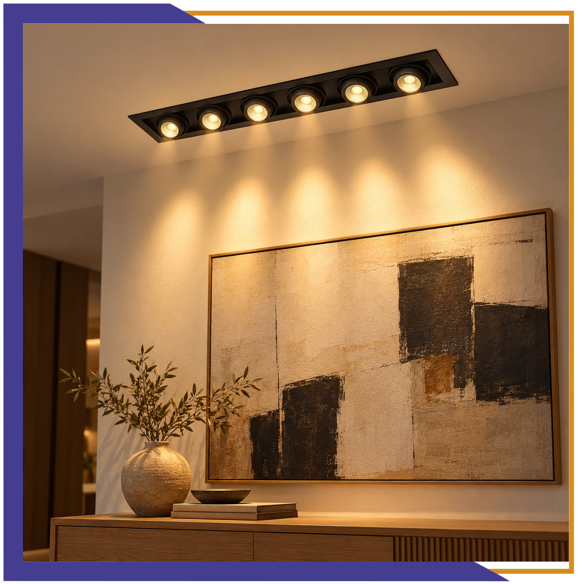 Luminaria LED empotrable con distribución telescópica de 40W (1436)