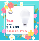 Foco LED 9W tipo A60  (A609LED127/LD)