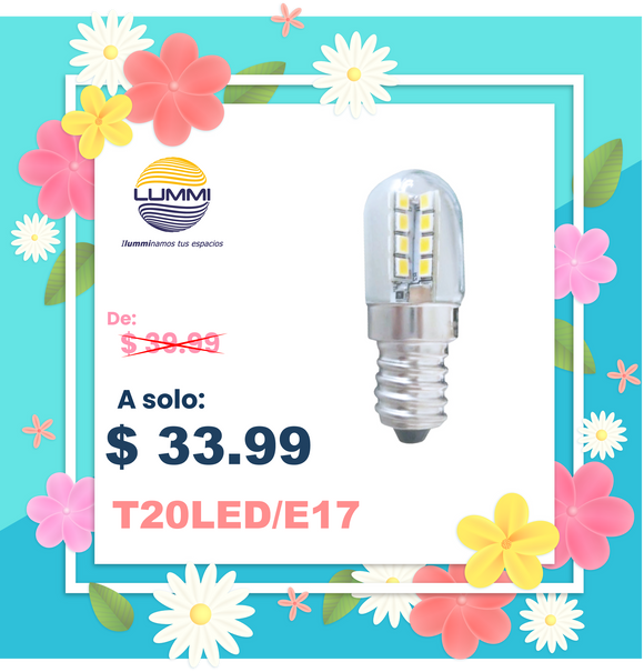 FOCO T20LED 1.5W E17 127V 3000K 80LM (T20LED/E17)