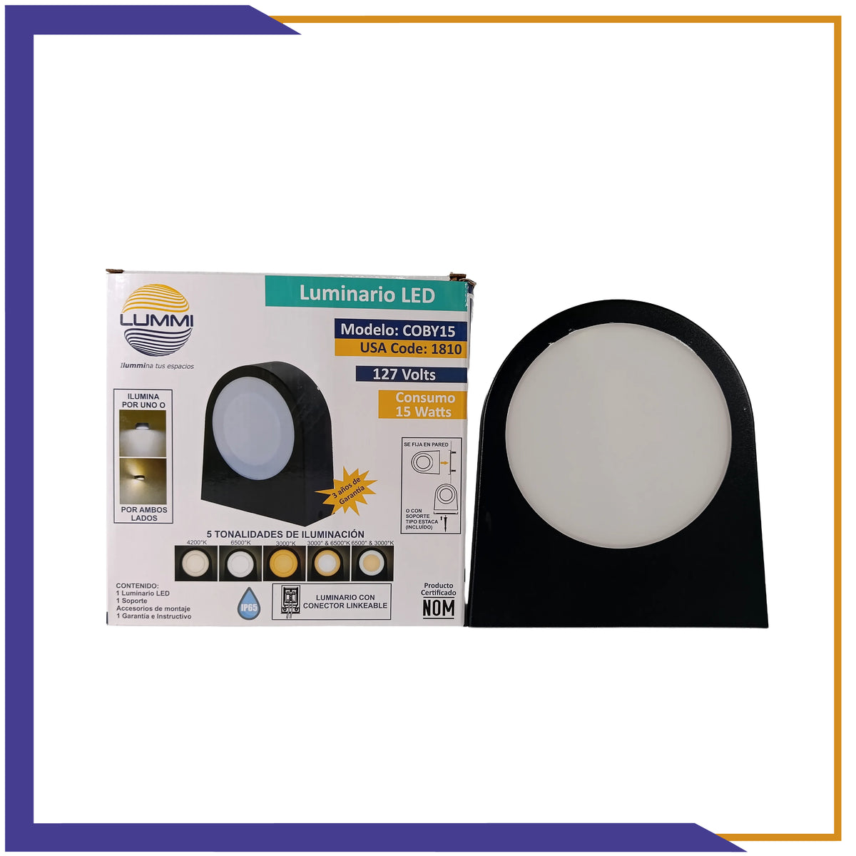 Arbotante con 5 tonalidades de iluminación de 15W (1810)
