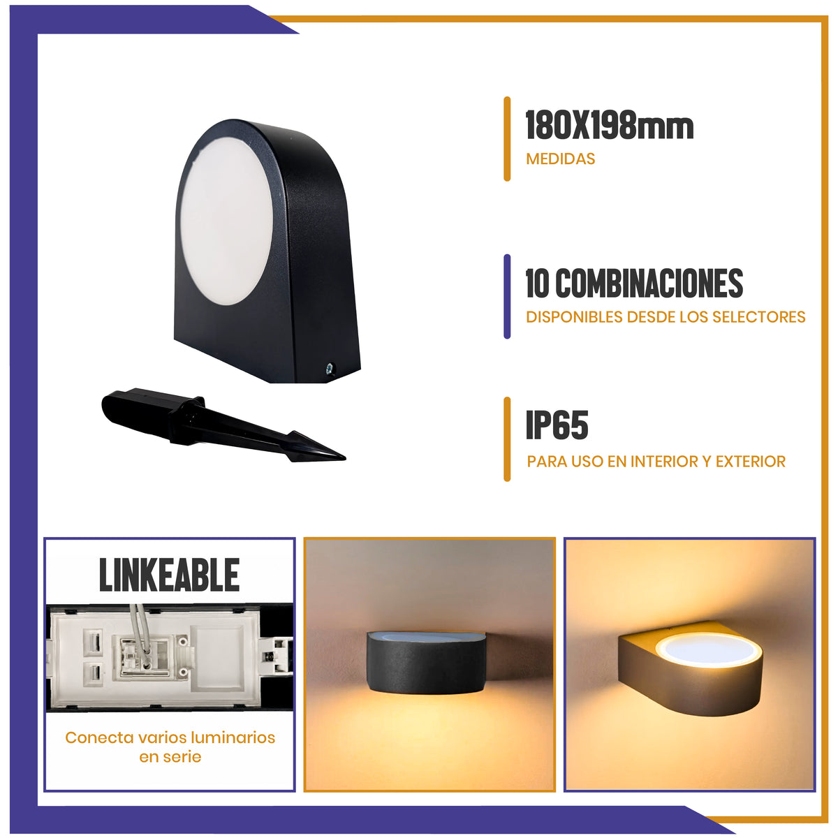 Arbotante con 5 tonalidades de iluminación de 15W (1810)