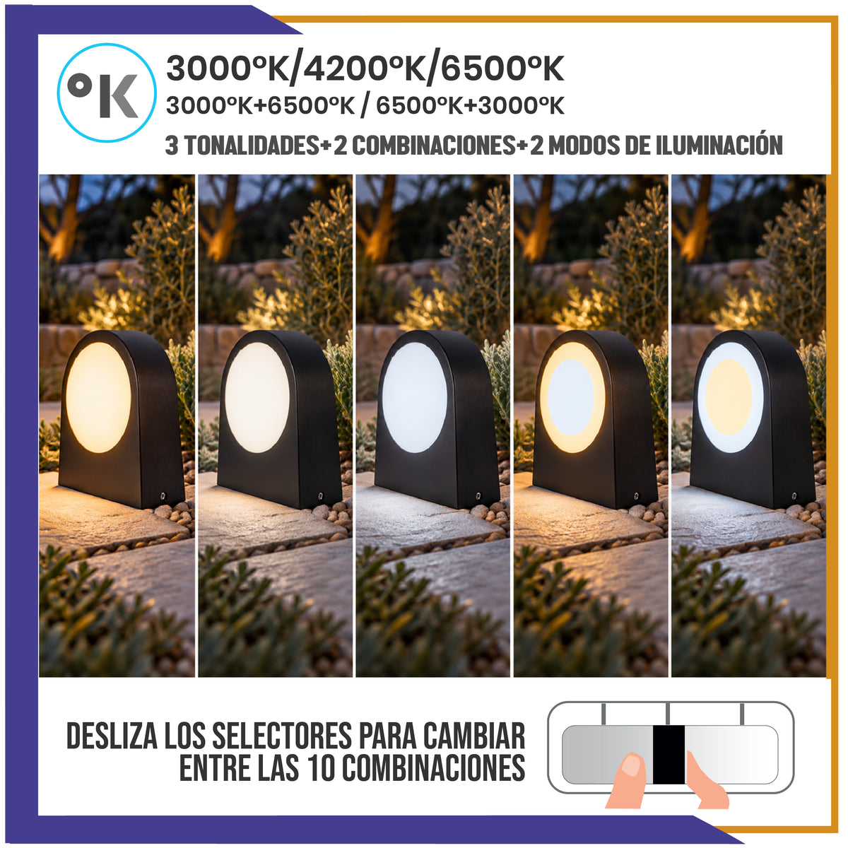 Arbotante con 5 tonalidades de iluminación de 15W (1810)