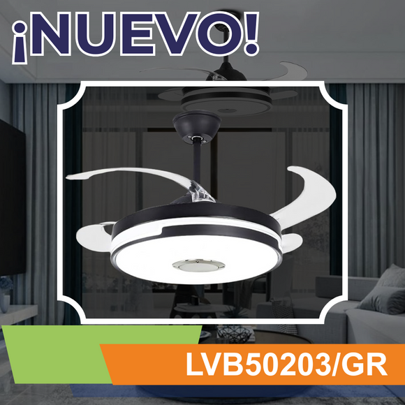 Lámpara led con ventilador invisible y bocina de 72w (LVB50203/NE)