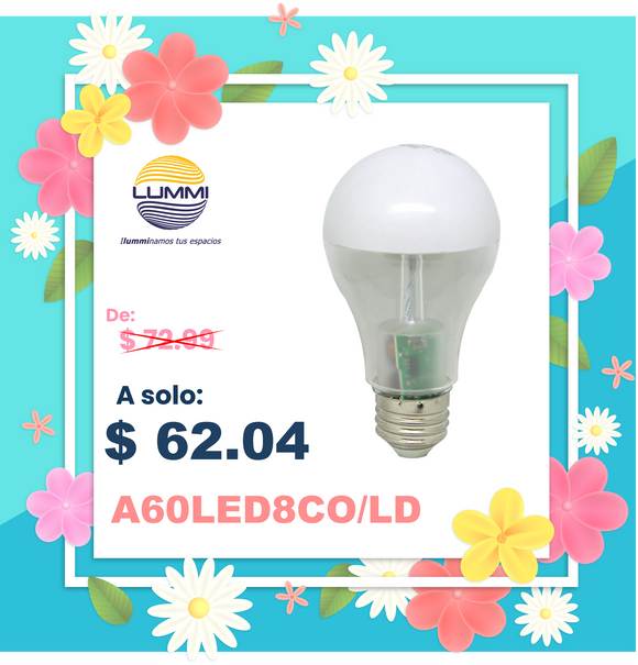 Foco LED 8W tipo A60 con sombra (A60LED8CO/LD)