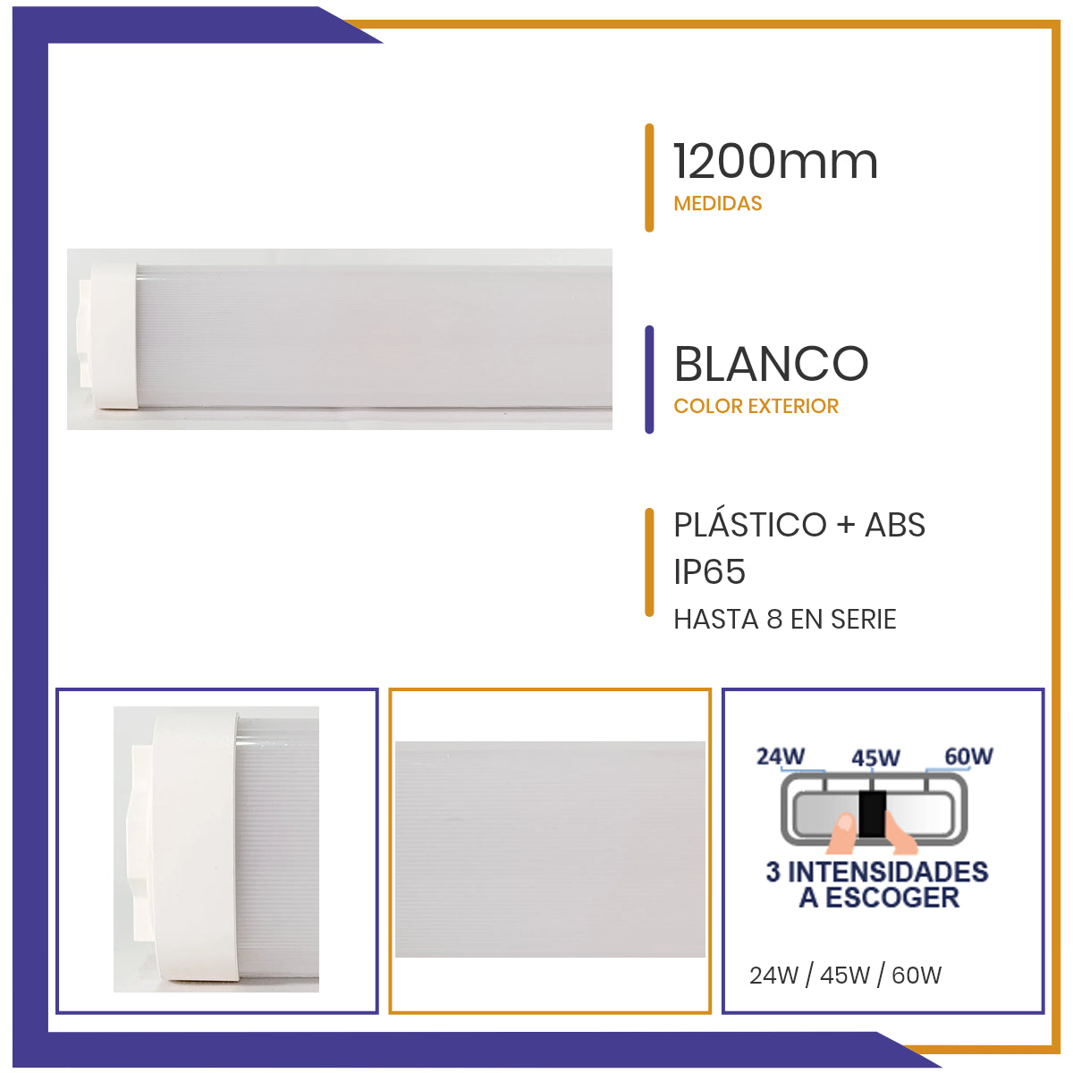Luminaria LED de sobreponer con 3 intensidades 24W, 45W y 60W (982042)