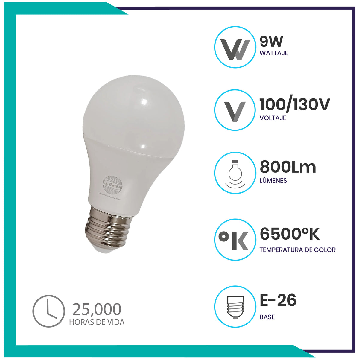 Lámpara tipo bombilla A60 LED dimmeable de 9W (A603DIM9/LD)