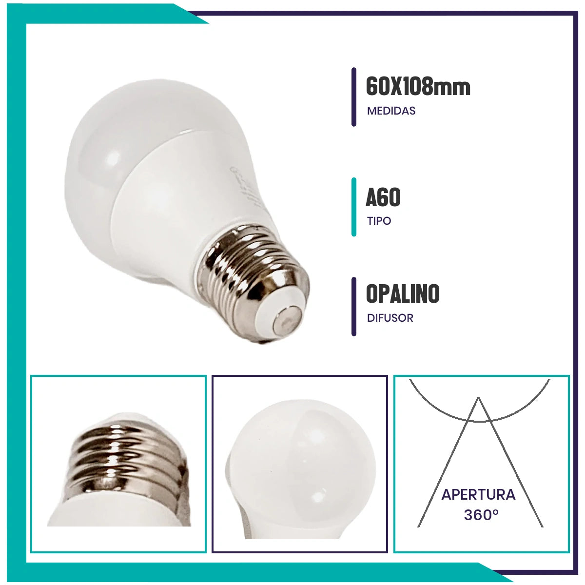 Foco LED 9W tipo A60 (A609LED127/BC)