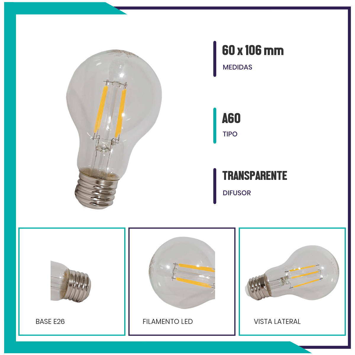 Foco A60 Filamento LED 4W (A60FILED4/LD)